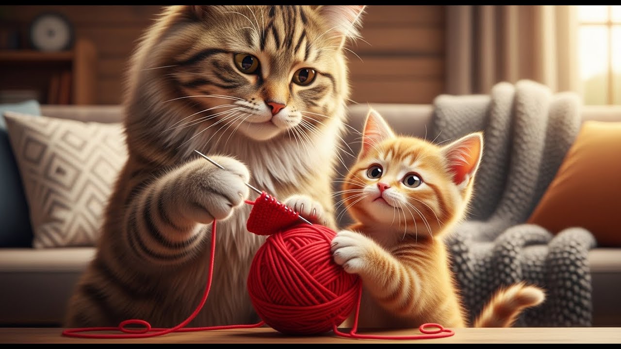 whiskers yarn and wisdom a mother cat teaches her kitten to knit full story