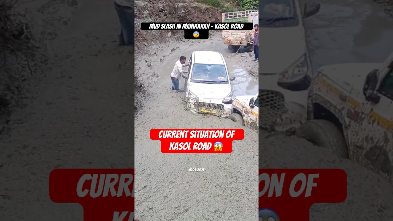 Road condition of kasol - manikaran road 📍😨 #shorts #foryou #roadconditions #kullumanali #kasol