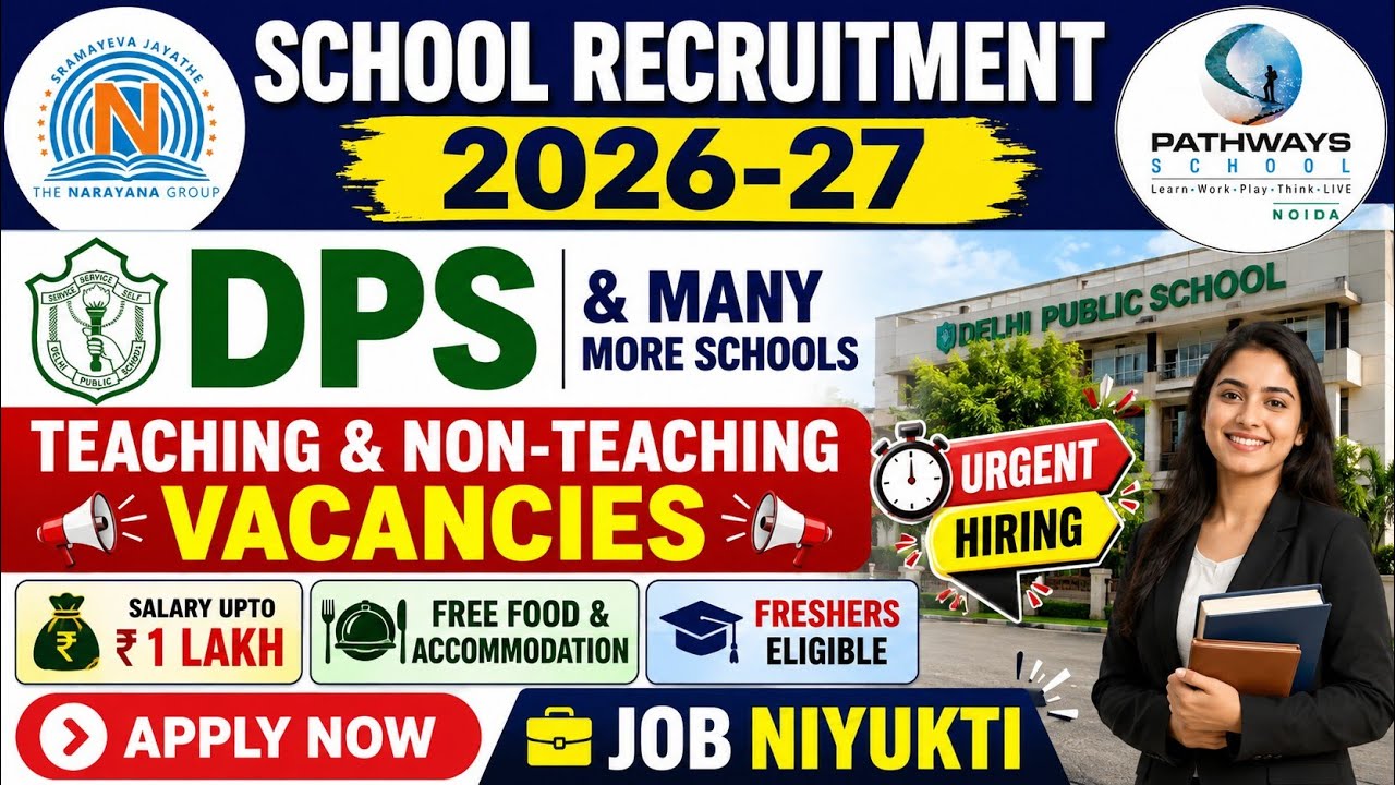 New School Recruitment 2026-27 | Teaching & Non-Teaching Vacancies | Salary Upto ₹ 1 lakh | Apply 