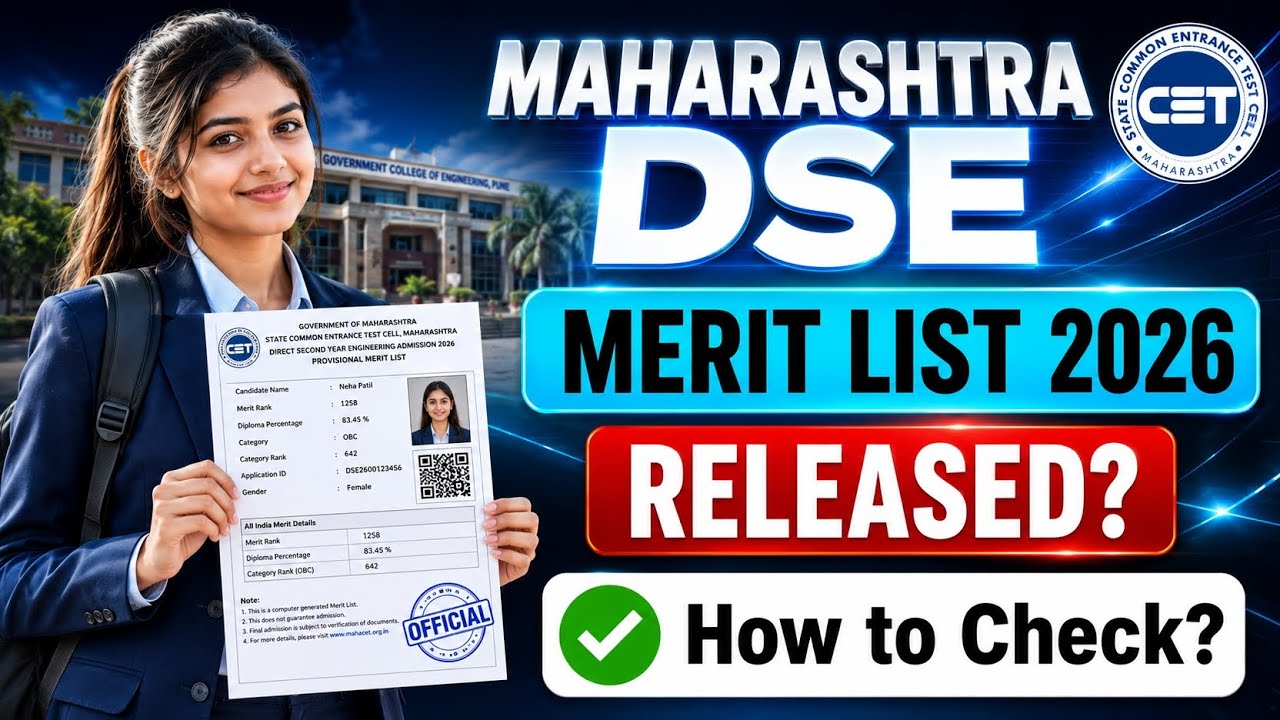 maharashtra dse merit list 2026 | maharashtra direct second year merit list 2026