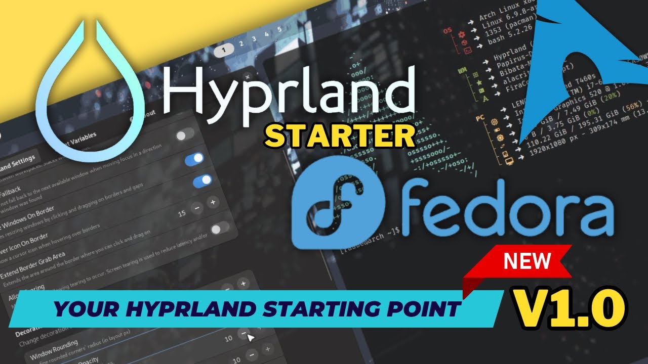 Установите HYPRLAND на Fedora и Arch с помощью ML4W Hyprland Starter. Простая установка, готовая ...