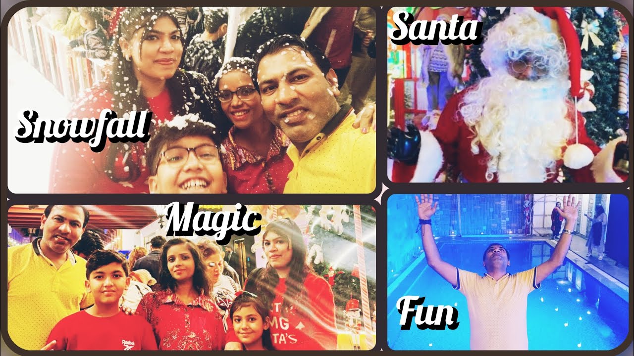 SNOWFALL in Karachi || SANTA Arrival and ELF 🎊🧑🏻‍🎄☃️🎄 with naughty GRINCH dance 🥳🎉 ||