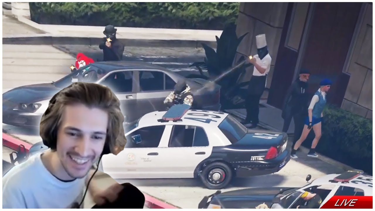 XQC REACTS TO BANK SHOOTOUT... | GTA 5 RP NoPixel 3.0