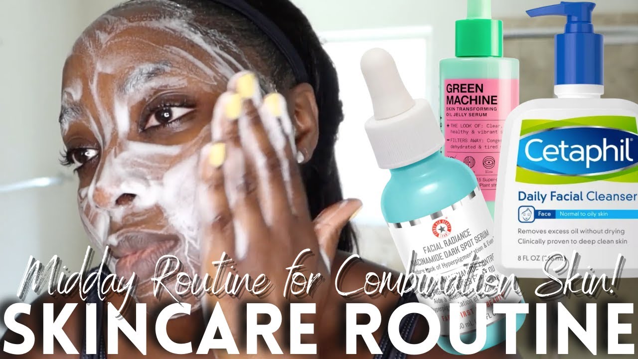 MIDDAY SKINCARE ROUTINE COMBINATION SKIN FOR BLACK WOMEN ROSACEA DEHYDRATED | Mena Adubea