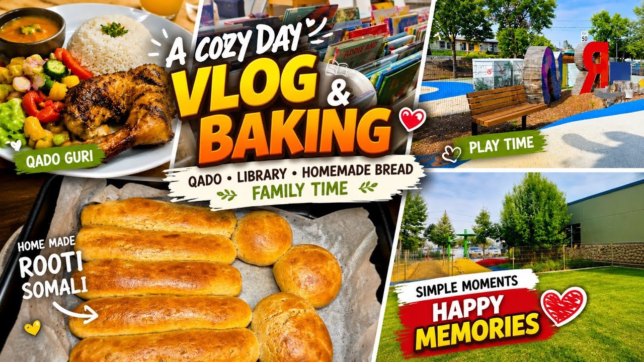 A Cozy Day Vlog 🥰 | Qado Guriga, Library & Homemade Somali Bread 🍞 by #nnacooking 5k #subscribe ❤️