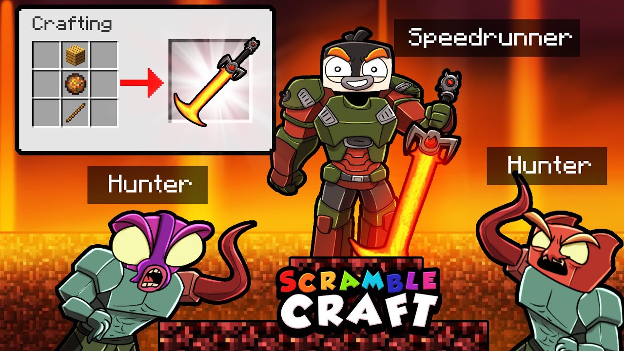 Manhunt 2v2 Scramble Craft! (Speedrunners vs Hunters)