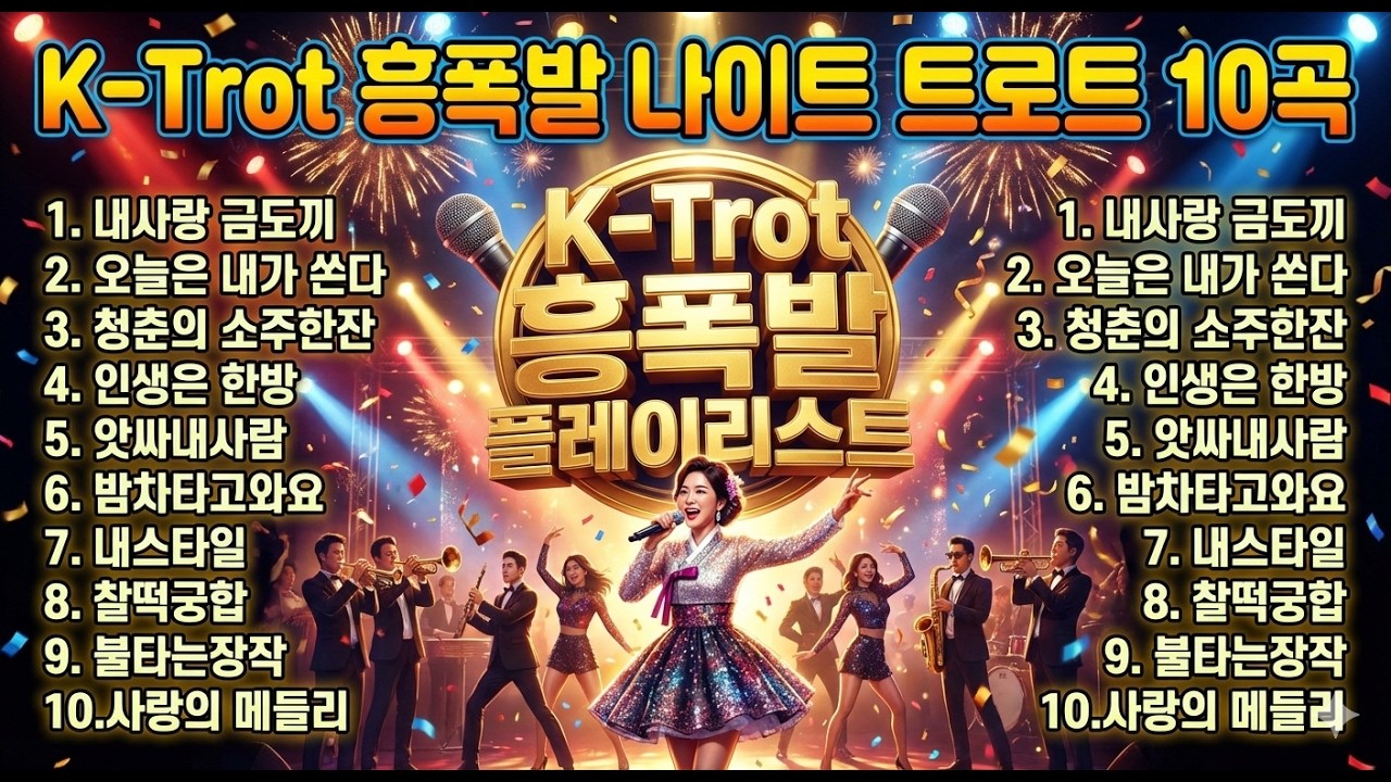 [K-Dance Trot Playlist] 흥폭발 나이트 트로트 BEST 10 🎧 스트레스 싹 갈아버릴 역대급 댄스 비트 🔥 🎬 AI Generated