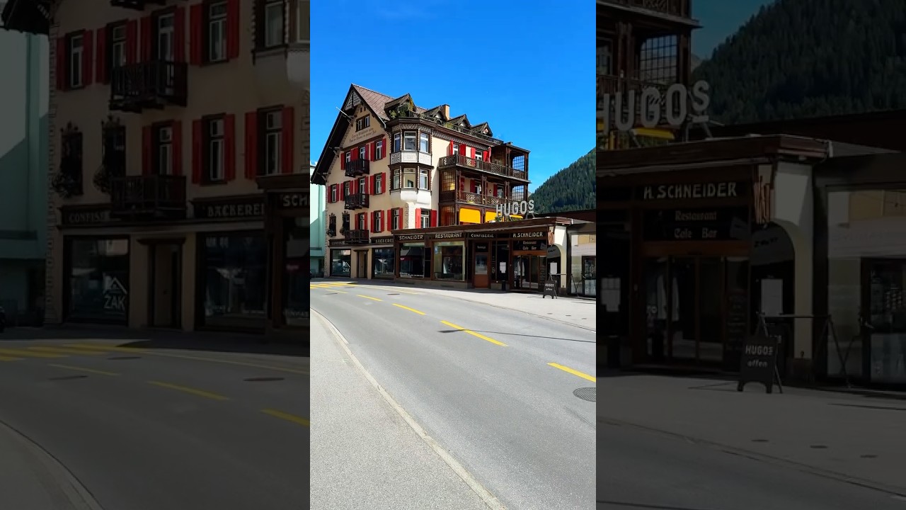 🇨🇭🌲Stroll through Davos: Cozy Streets and Mountains.🌿🏔️
