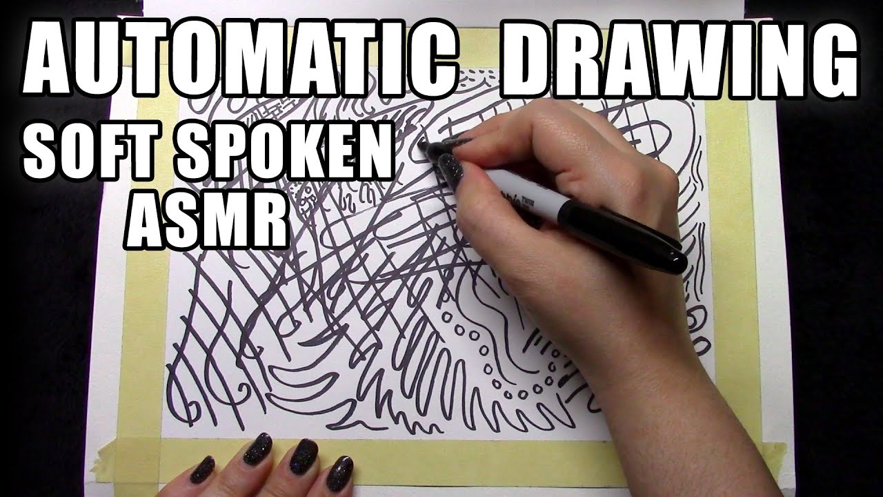 Soft Spoken ASMR Automatic Drawing Technique with Sharpie Marker