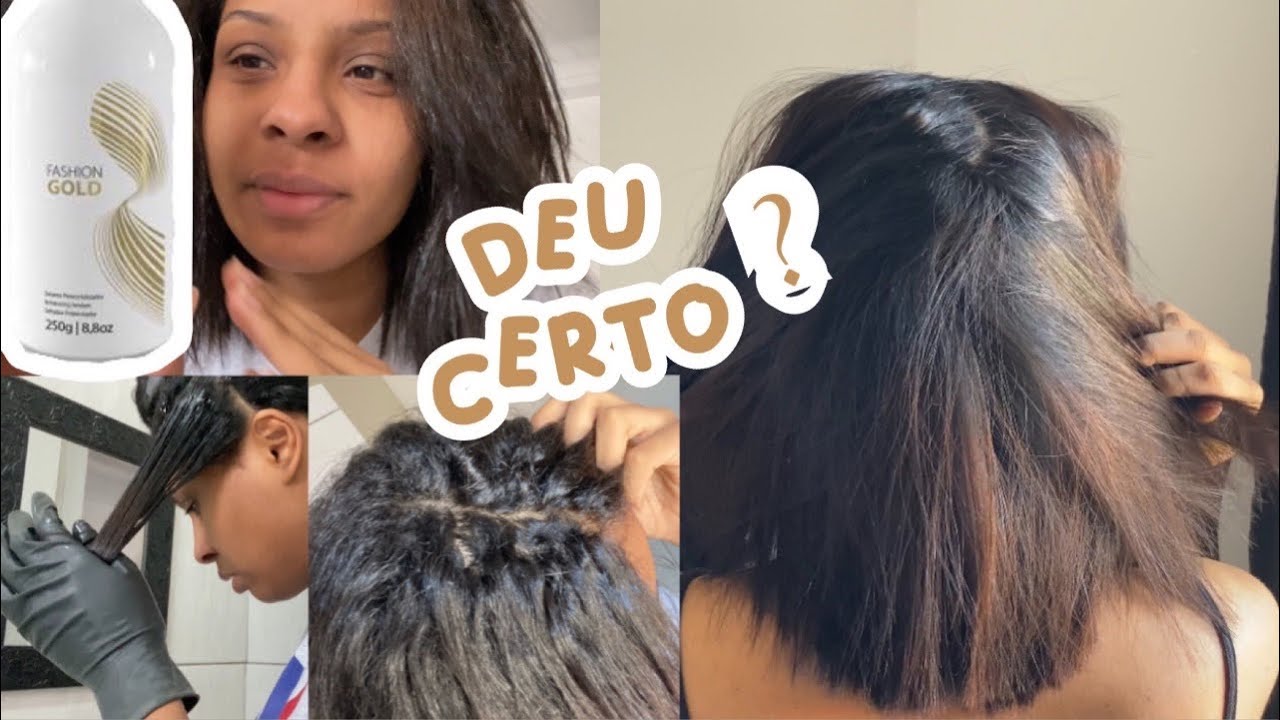 PROGRESSIVA FASHION GOLD EM CABELO CRESPO APLIQUEI EM CASA
