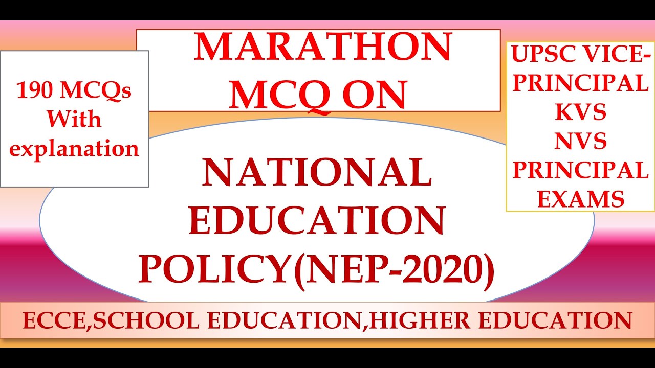 MARATHON MCQ  ON "NATIONAL EDUCATION POLICY(NEP-2020)"
