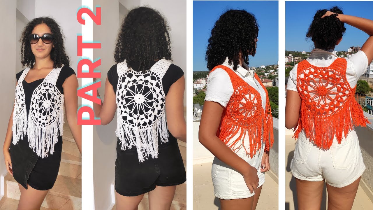 HOW TO CROCHET A SUMMER VEST TOP | CROCHET BOHO STYLE VEST | CROCHET MANDALA VEST TOP | PART 2