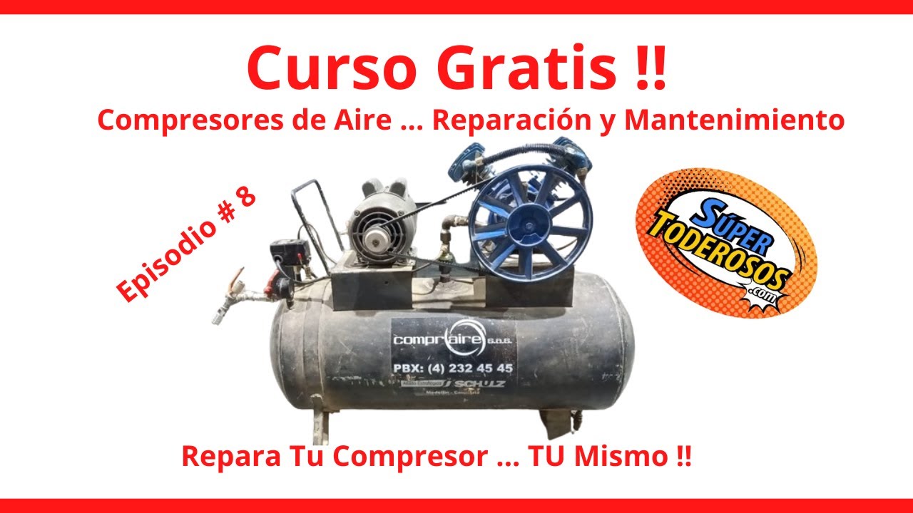 El Compresor No carga, Pierde aire. Como reparar Cabezal Doble o Bicilindrico.