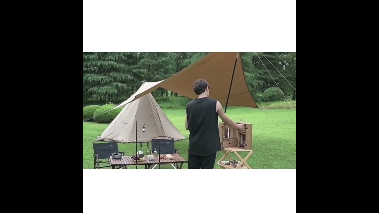 Shinetrip Camping Storage Box Picnic Wooden Box Almari Kayu Outdoor Storage Seasoning Box Mini Cabin