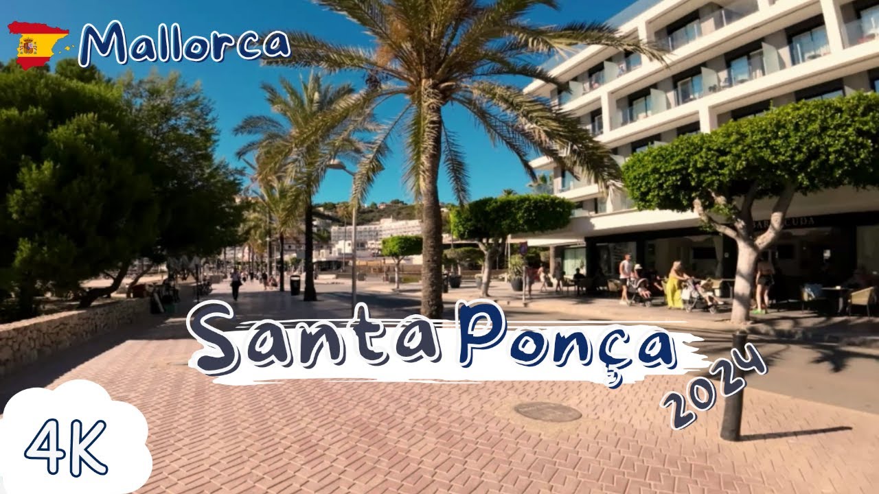 Santa Ponsa Mallorca 2024: Walking in Santa Ponsa - Street and Beach view