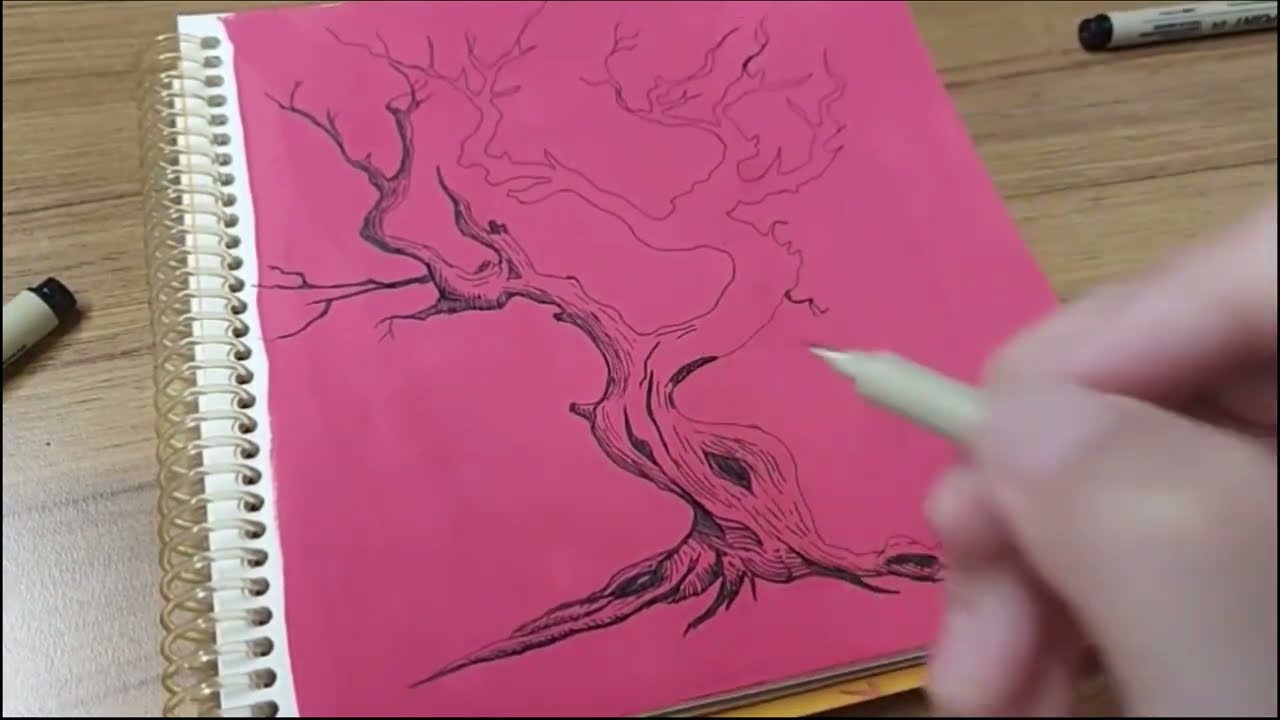 Ağaç Çizimi, Sketch Kalemle Adım Adım Nasıl Çizilir - Tree Drawing, How to Draw Step by Step