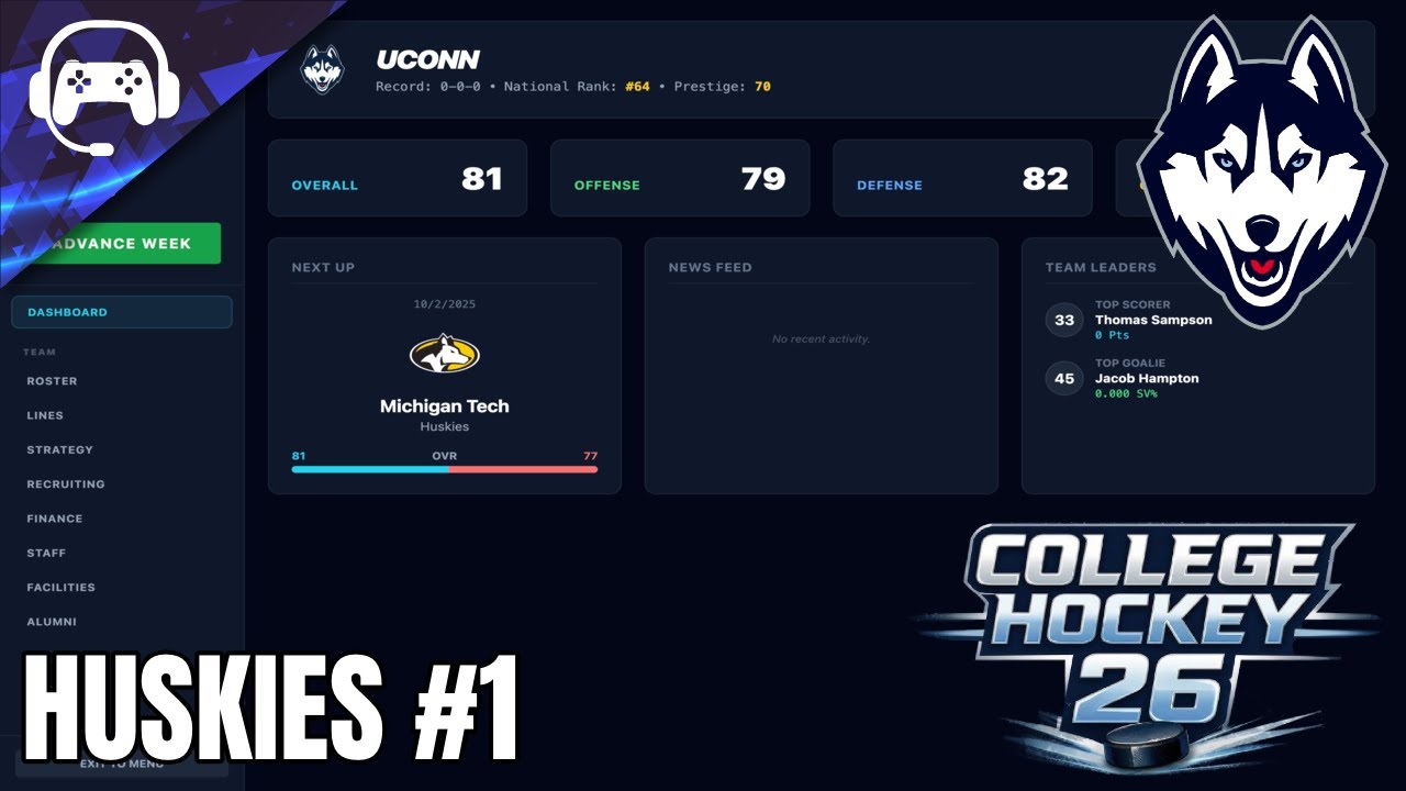 BACK TO SCHOOL | College Hockey 26 | UConn Huskies  #1