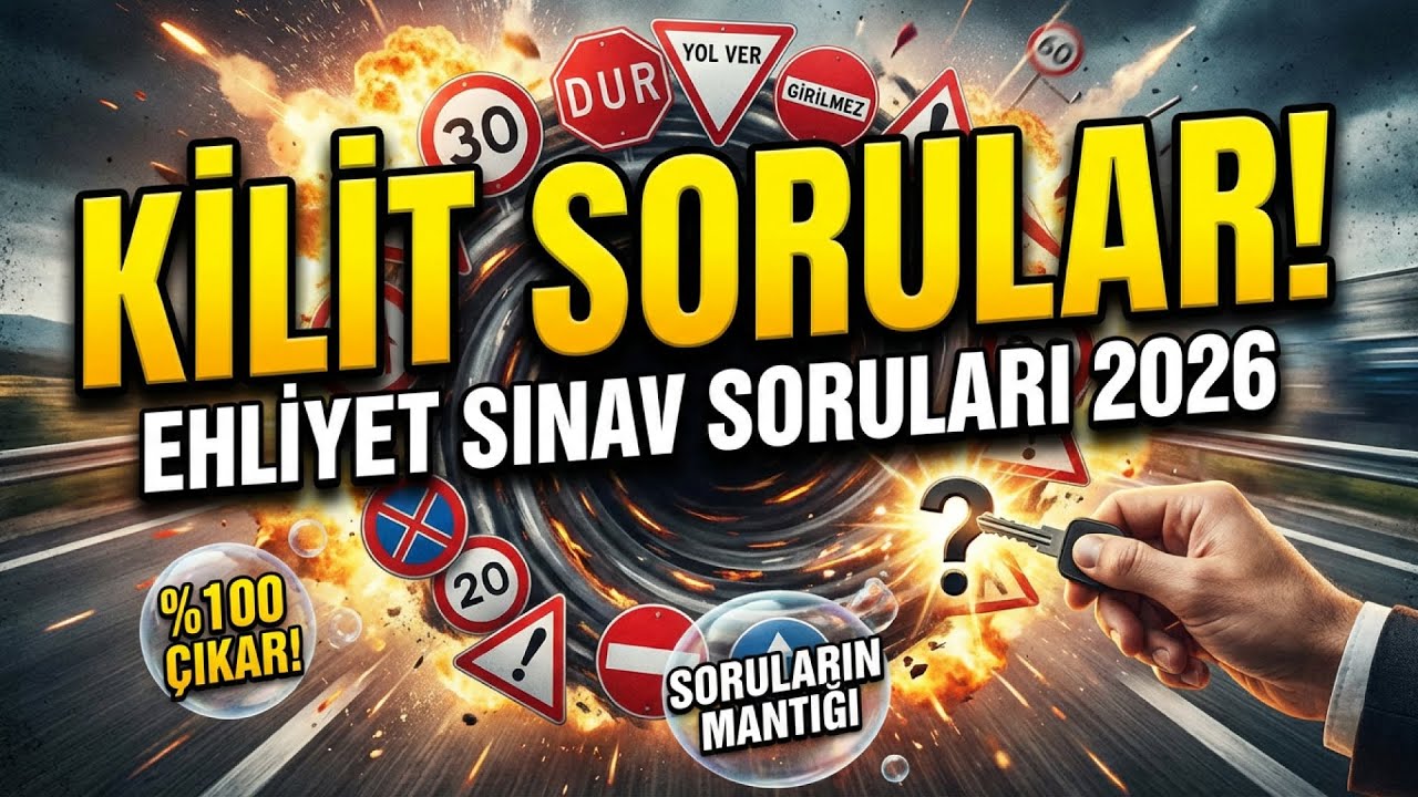 🔴 EHLİYET SINAV SORULARI 2026! - OCAK ÇIKMIŞ SORULAR VE AÇIKLAMALI CEVAPLAR!