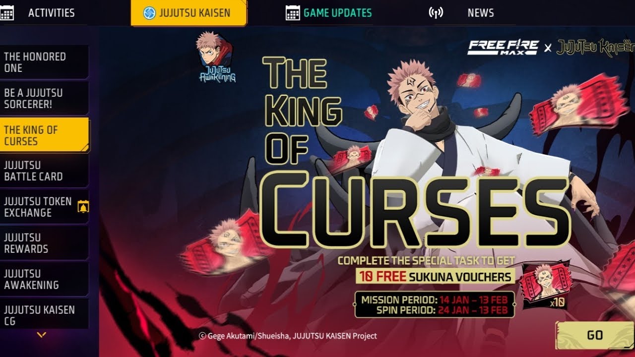😱King of Curses ryomen sukuna bundle in🧐 Free 😱 fire | harsh gaming 