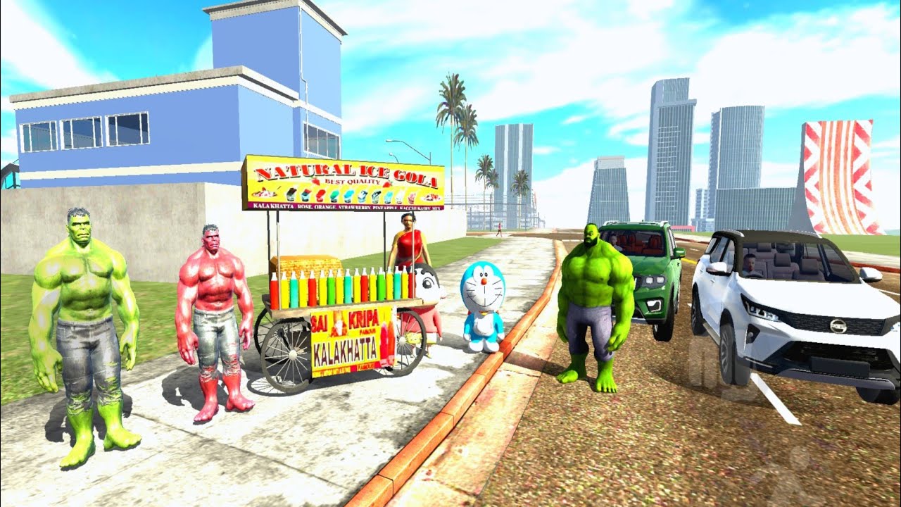 💥 Hulk  Magic Ice Cream Stall | Franklin Vs Hulk Fight | Indian Bike Driving 3D 
