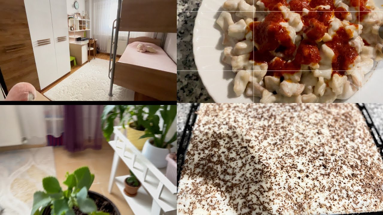 MUHALLEBİLİ ISLAK KEK ÇİÇEKLER MANTI YAPILDI OKULLAR TATİL 