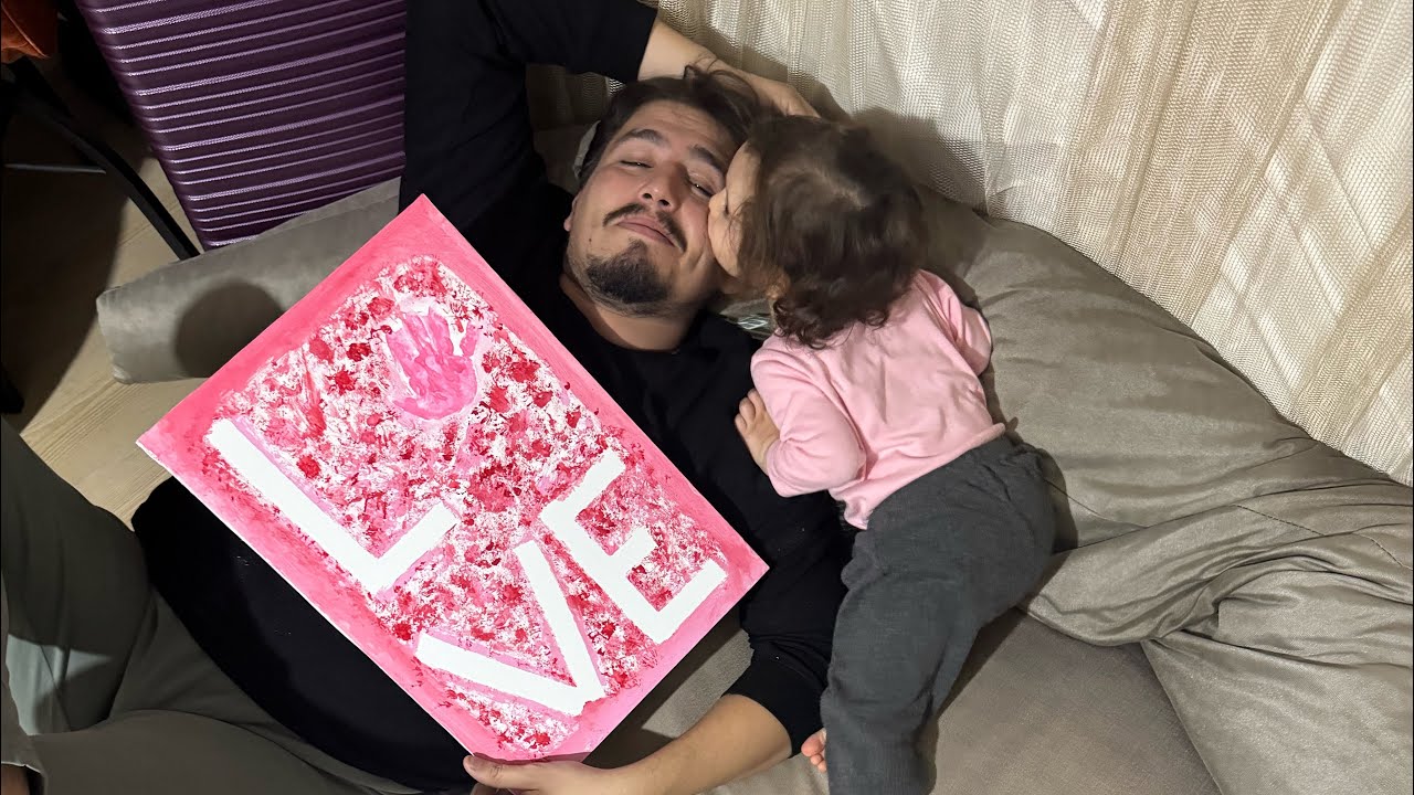 Sevgililer günü özel mini Vlog , Kızımla Babasına Tablo Yaptık! 