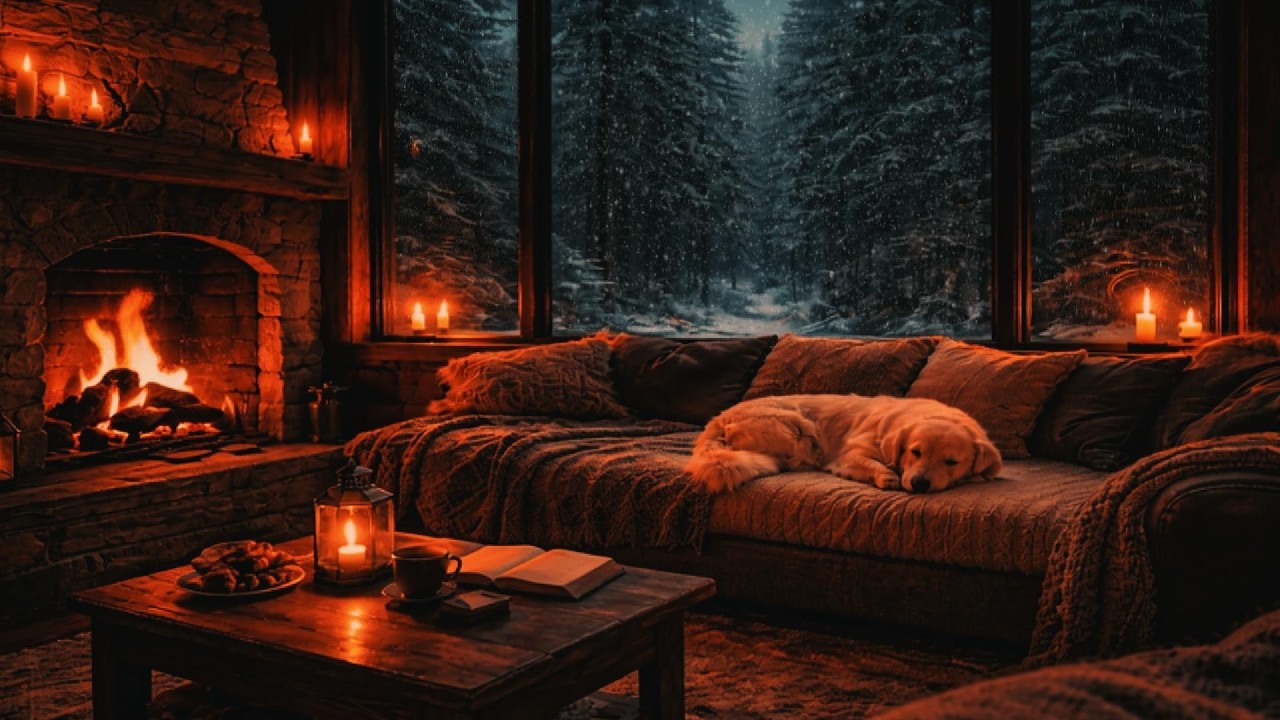 Cozy Fireplace Ambience 🔥 Soft Piano Music for Sleep, Study & Relaxation