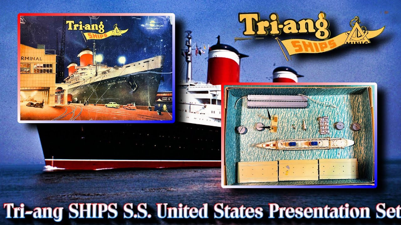Tri-ang SHIPS MINIC S.S. United States Presentation Set (1961)