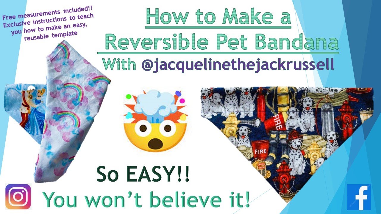How-To Make A Reversible Bandana, Measurements Included #sewingtutorial #diypetprojects #howtosew