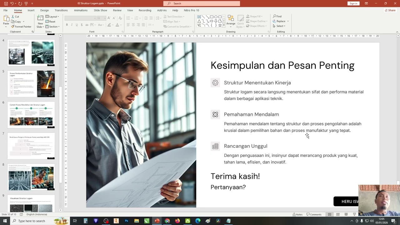 PENJELASAN MATERI PEMILIHAN BAHAN DAN PROSES HERU ISWORO