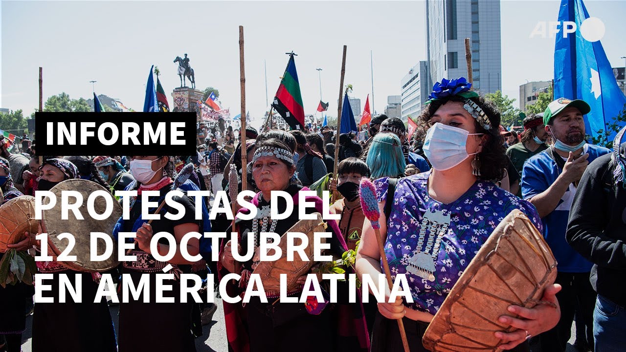 Protestas en Latinoamérica durante el Día de la Raza | AFP