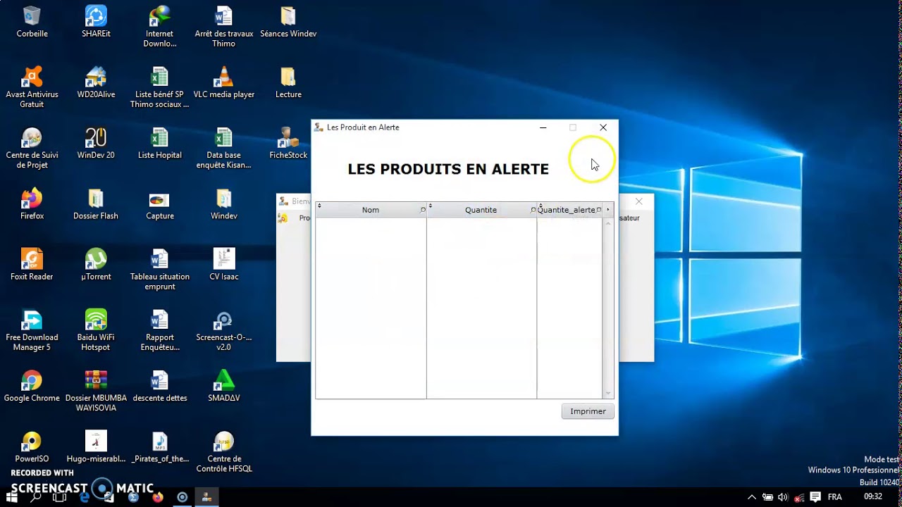 Fiche Stock en Windev