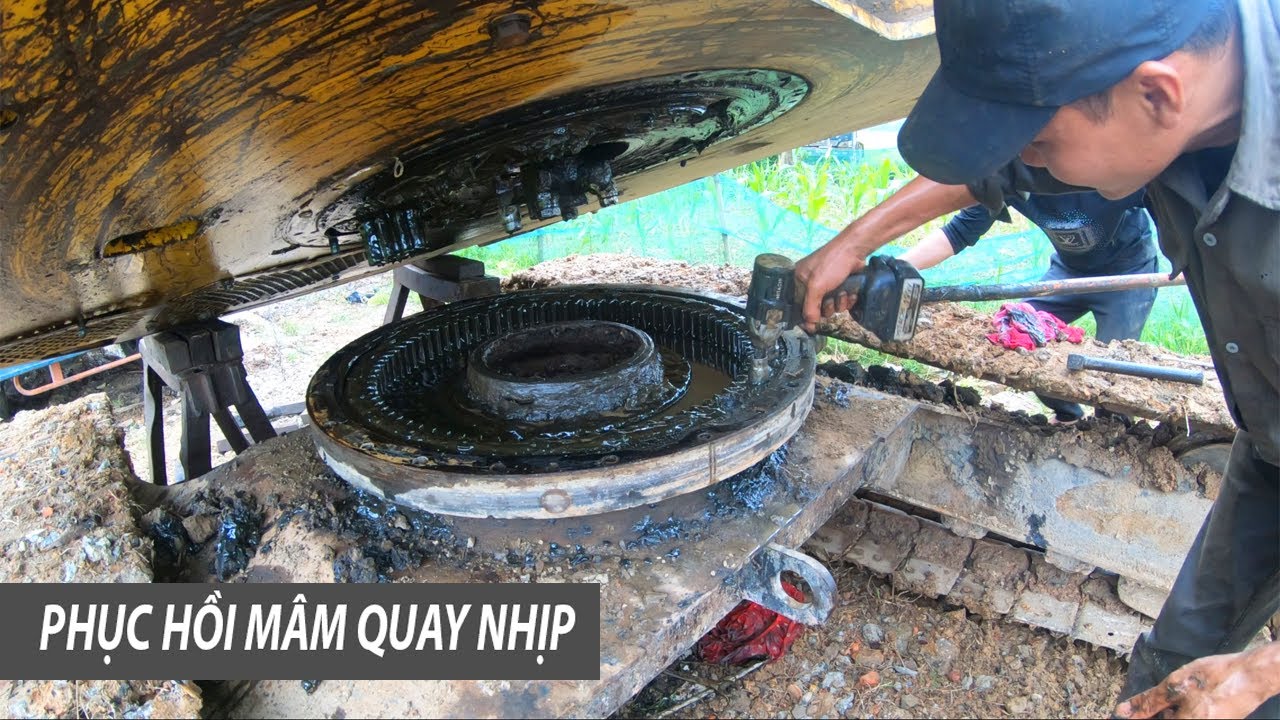 Quá Trình Xử Lý Mâm Quay Toa Bị Nhịp, Mòn Bi Cho Máy Xúc KOMATSU PC78 | Xuân Mạnh Vlogs