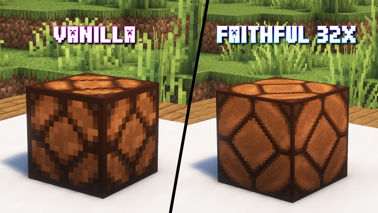 Minecraff: Vanilla vs Faithful 32x Resource Pack