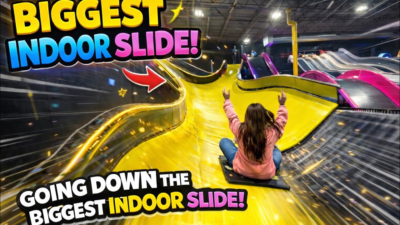 “Flying Down the Biggest Indoor Slides Ever! 🤯 | Slick City Adventure Park” Having fun with my dad’