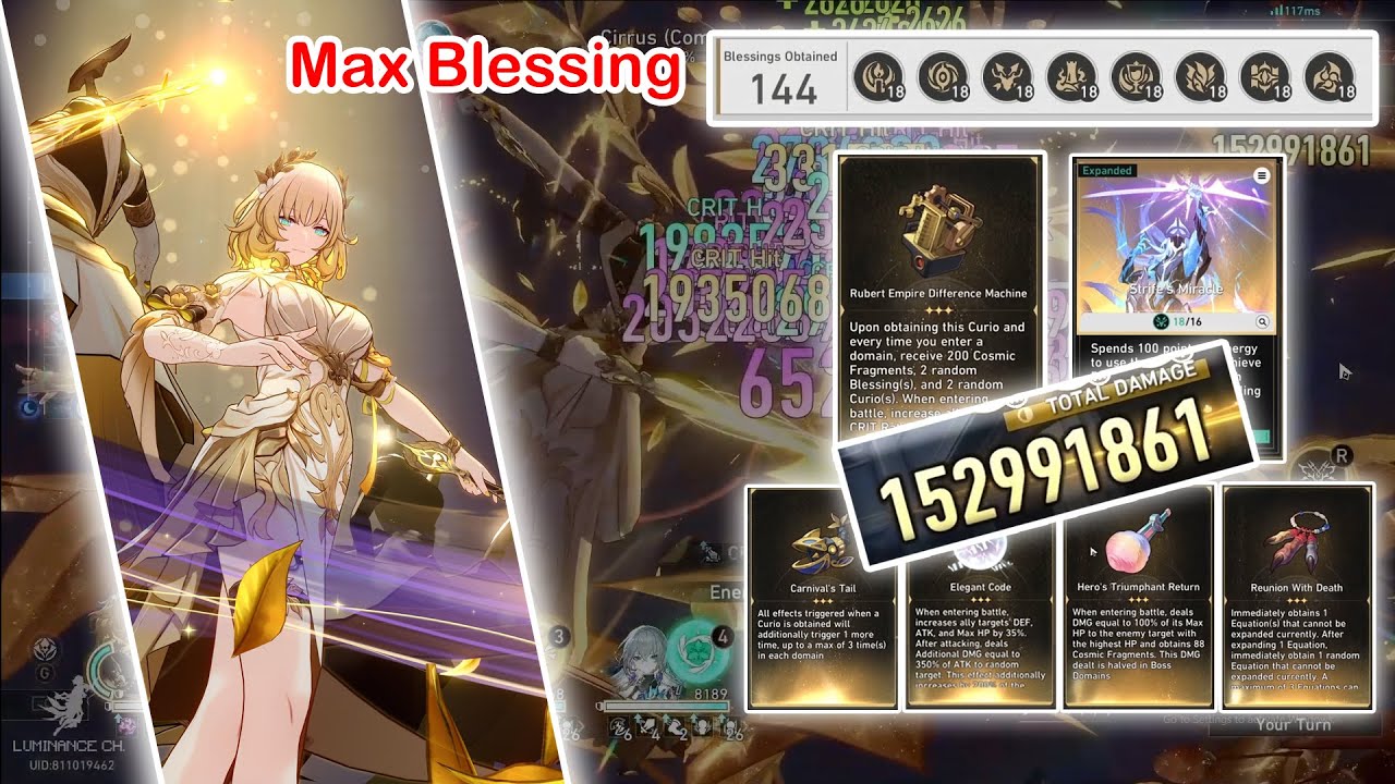Aglaea with Rubert Curio and MAX BLESSINGS full run X7 | DU Protean Hero Ordinary