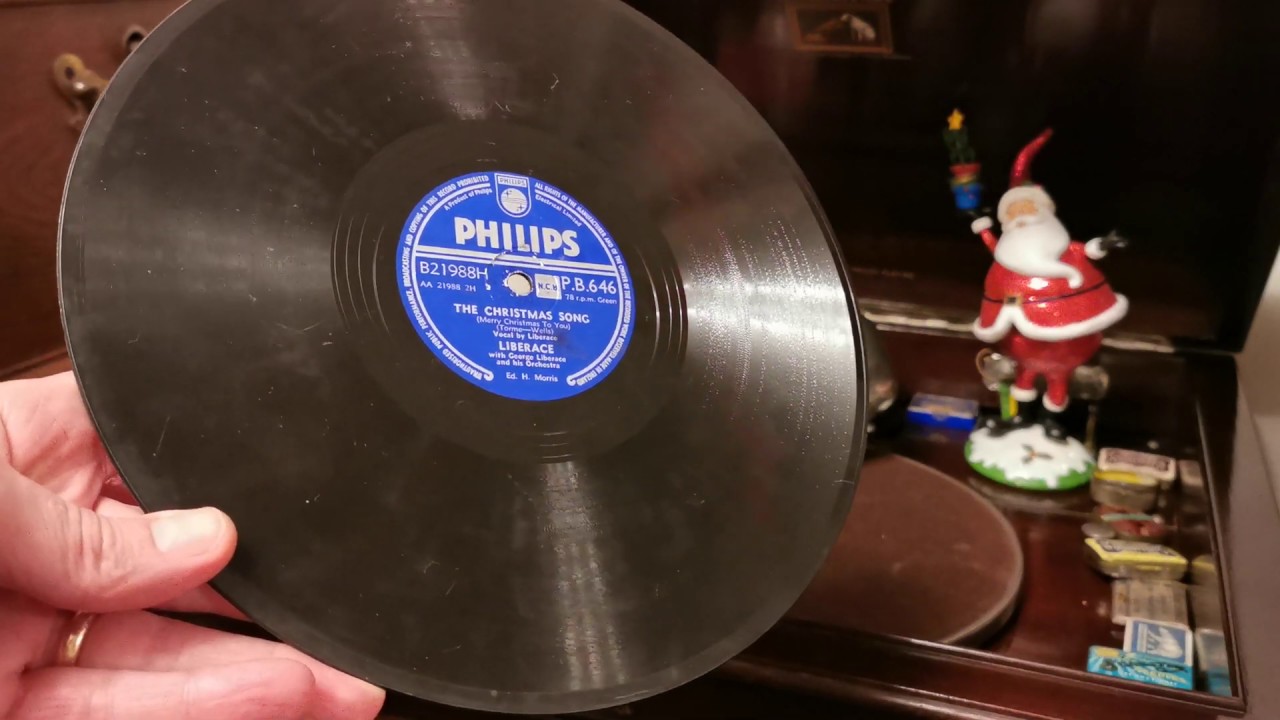 The Christmas Song - Liberace - HMV 163 Gramophone - Philips 78rpm