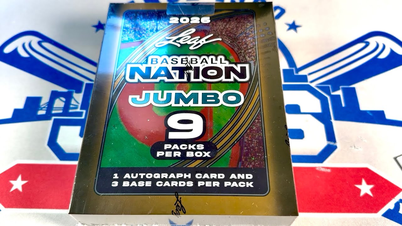 НОВИНКА! 9 АВТОГРАФОВ! ДЖАМБО-БОКС 2026 LEAF BASEBALL NATION!