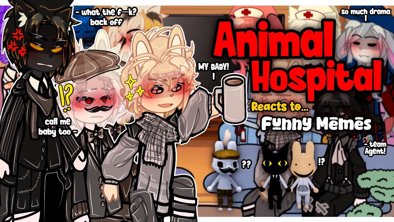 (🇺🇲🇧🇷) Animal Hospital Reacts To Funny Memes | Anomaly Intern x Barney/Agent | Part 1/? | 2X | GACHA
