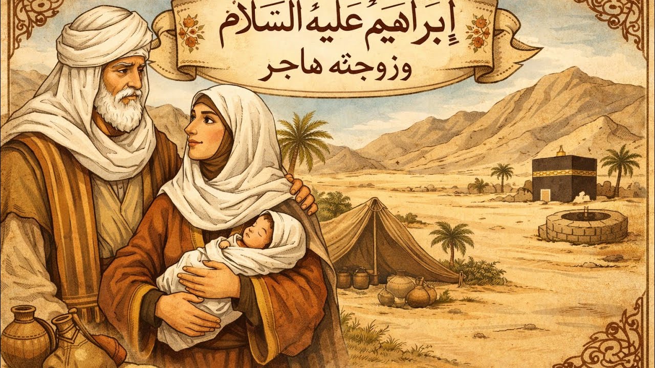 قصة سيدنا ابراهيم يترك السيدة هاجر و إسماعيل عليهم السلام في الصحراء بأمر الله 