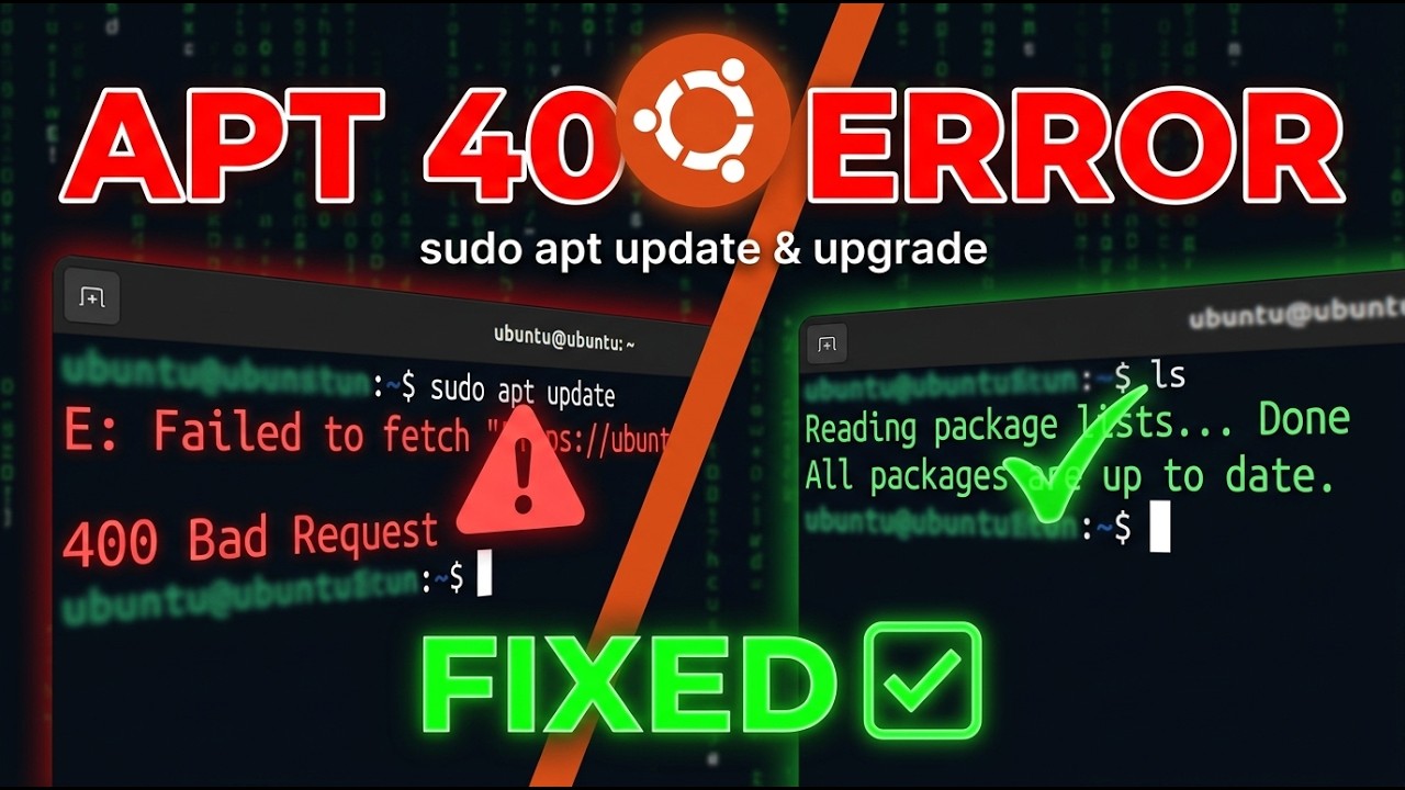 How to Fix Ubuntu APT 400 Bad Request Error | sudo apt update & apt upgrade Fix