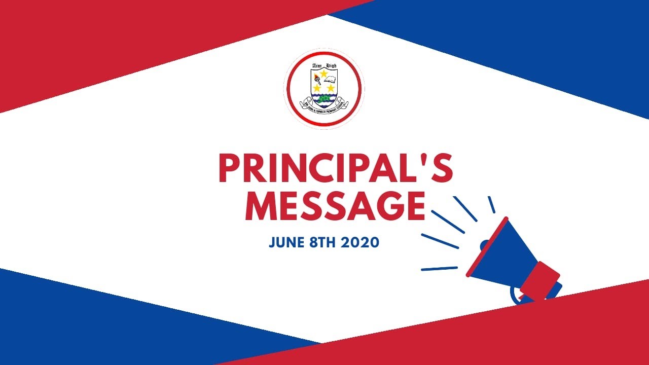 Principal's Message June 8, 2020