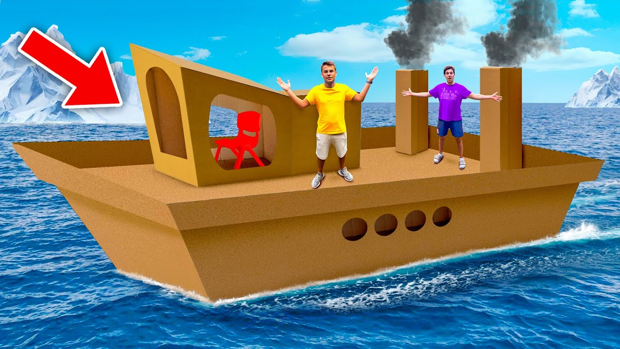 CAŁY DZIEŃ NA KARTONOWEJ ŁODZI!! (kiepski pomysł)