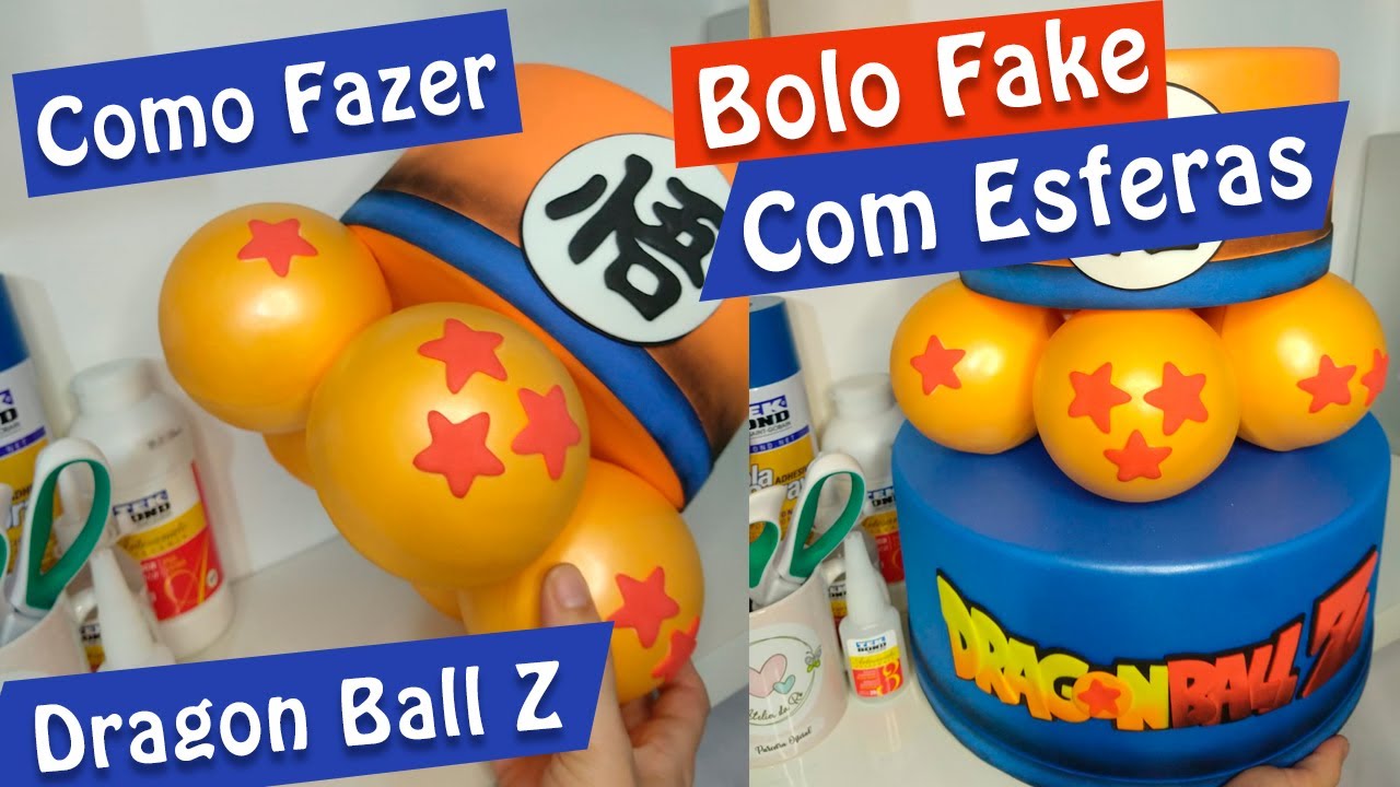 Como Fazer Bolo Fake com Esferas (Dragon Ball Z) | Criatividades da Dê