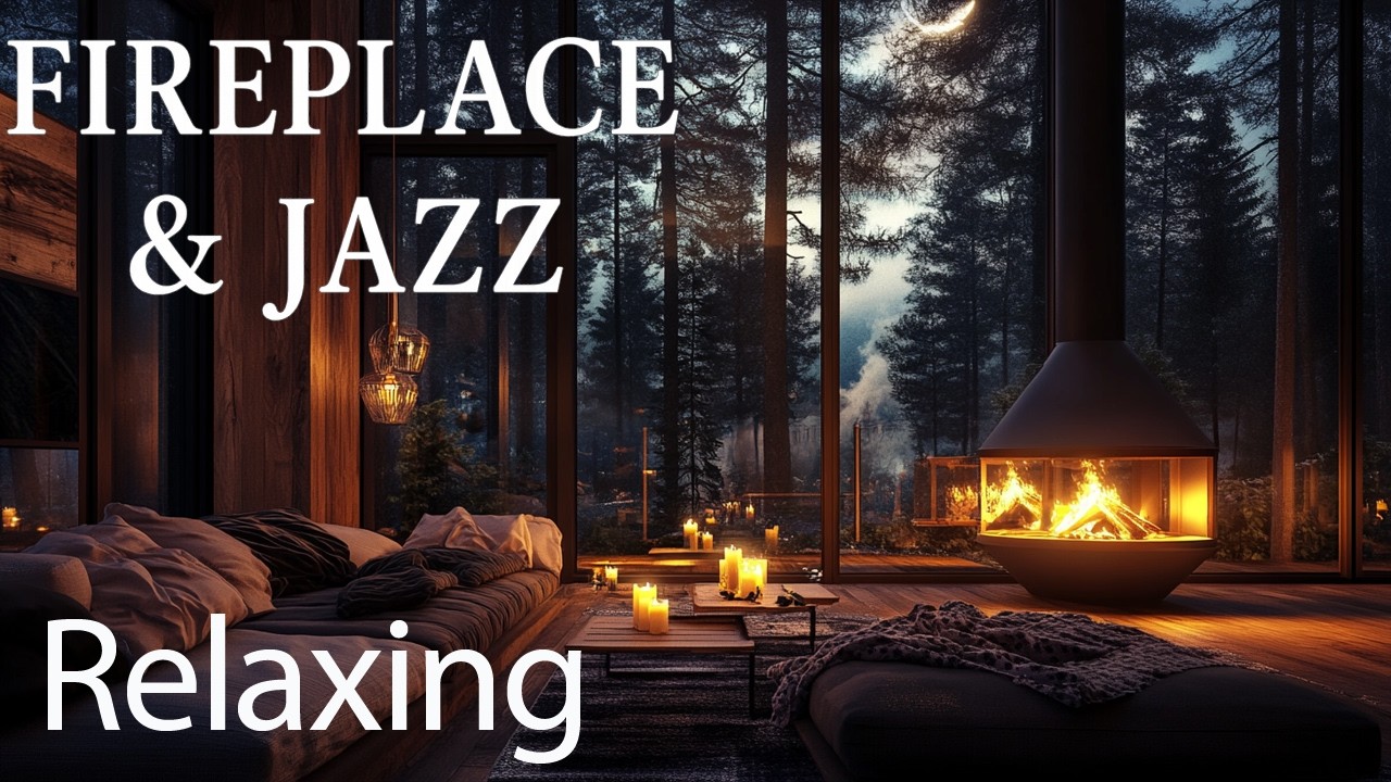 Jazz Lounge & Fireplace Sounds 🔥 Relax, Study, Sleep