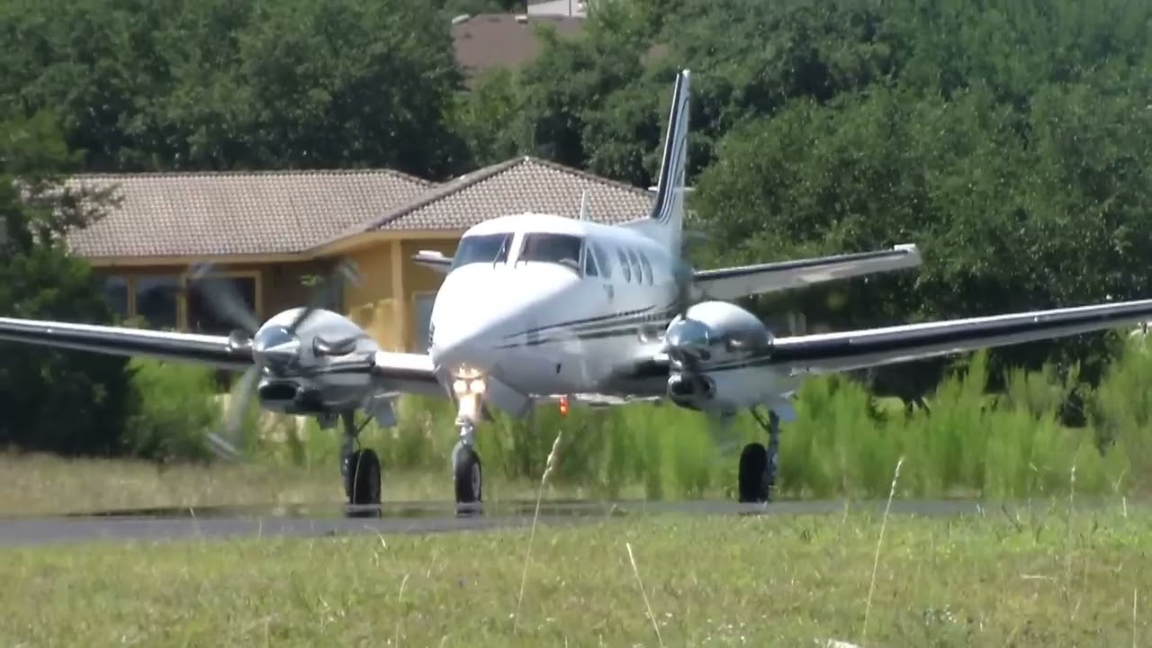 King Air C90 Close Up Takeoff From Lakeway Airpark
