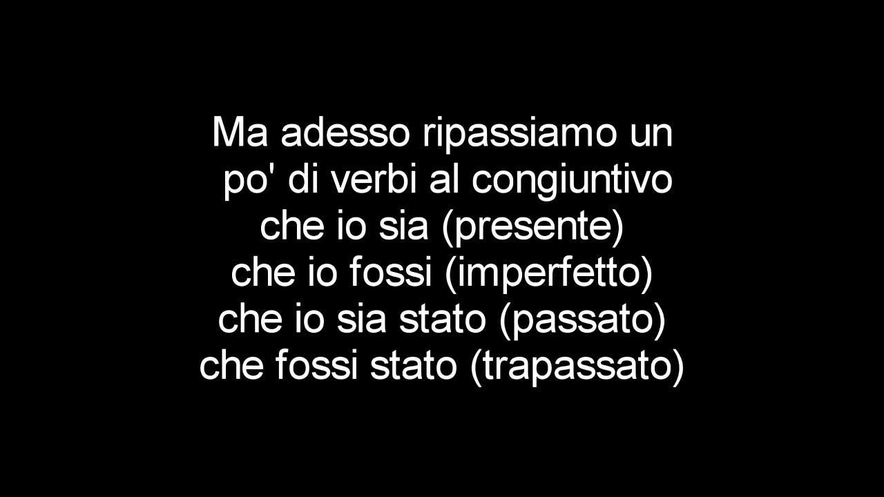 Lorenzo Baglioni - Il congiuntivo TESTO