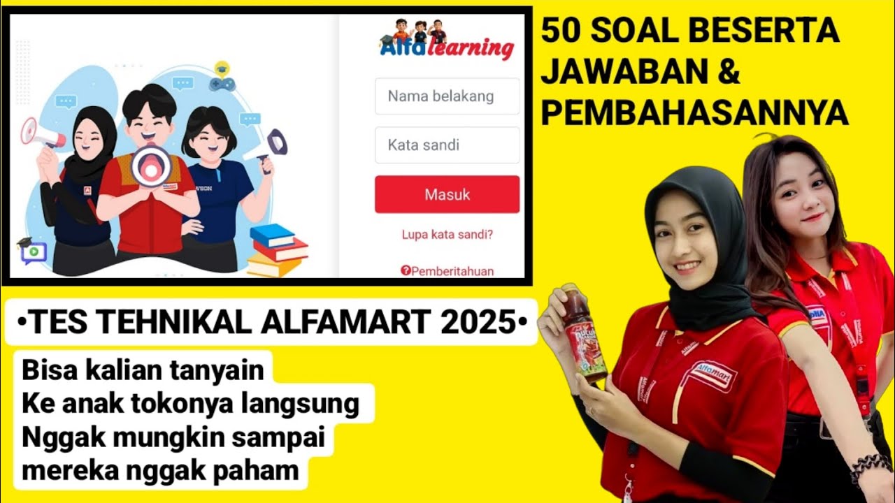 BOCORAN TES TEHNIKAL ALFAMART SOAL & JAWABAN