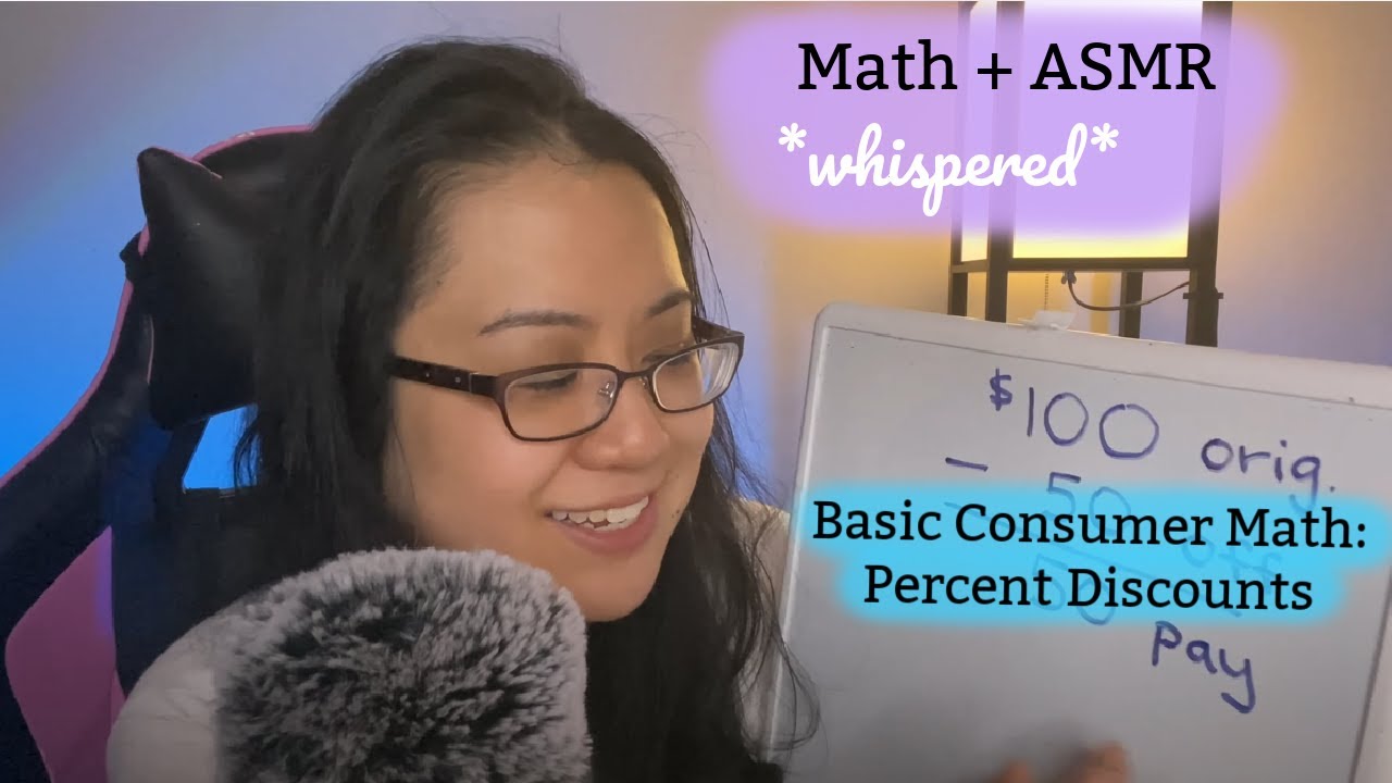 ASMR Basic Consumer Math- I Fell Asleep Editing This 💤- Percents [Educational ASMR]