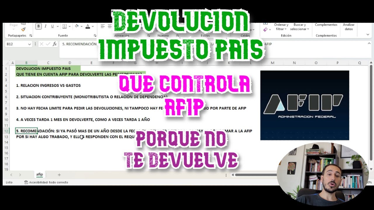 DEVOLUCION IMPUESTO PAIS: QUE TIENE EN CUENTA AFIP PARA DEVOLVERTE LAS PERCEPCIONES